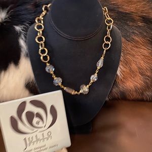 NWT Julio Designs Maya 16” necklace w/2” extender. Faceted champagne crystals
